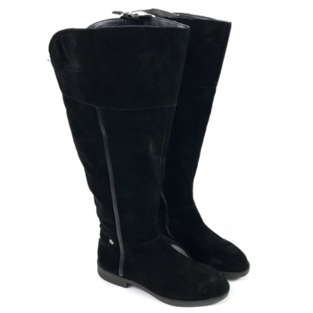 Franco Sarto Women’s Black Suede Wide Calf Boots 5.5M-WC Brand New